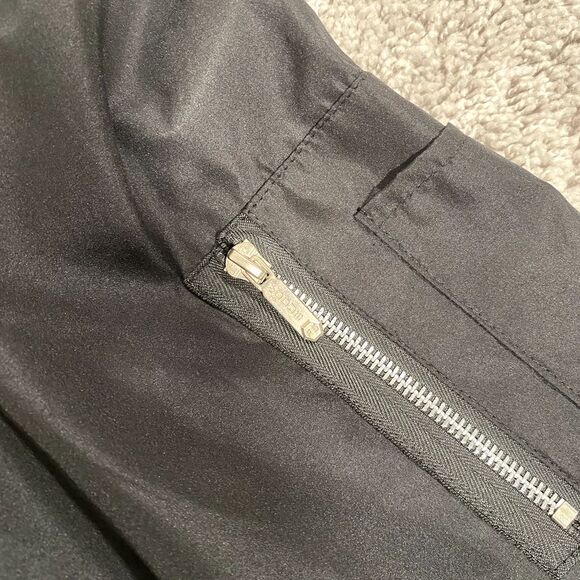 Vogue FS Bomber Jacket Mens 2XL Dark Satin Black Coat Lined Classic Look - Picture 8 of 13